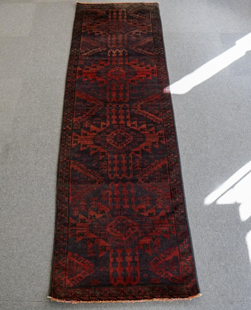 KM トライバルラグ　ヴィンテージ バルーチ　ランナー ペルシヤ