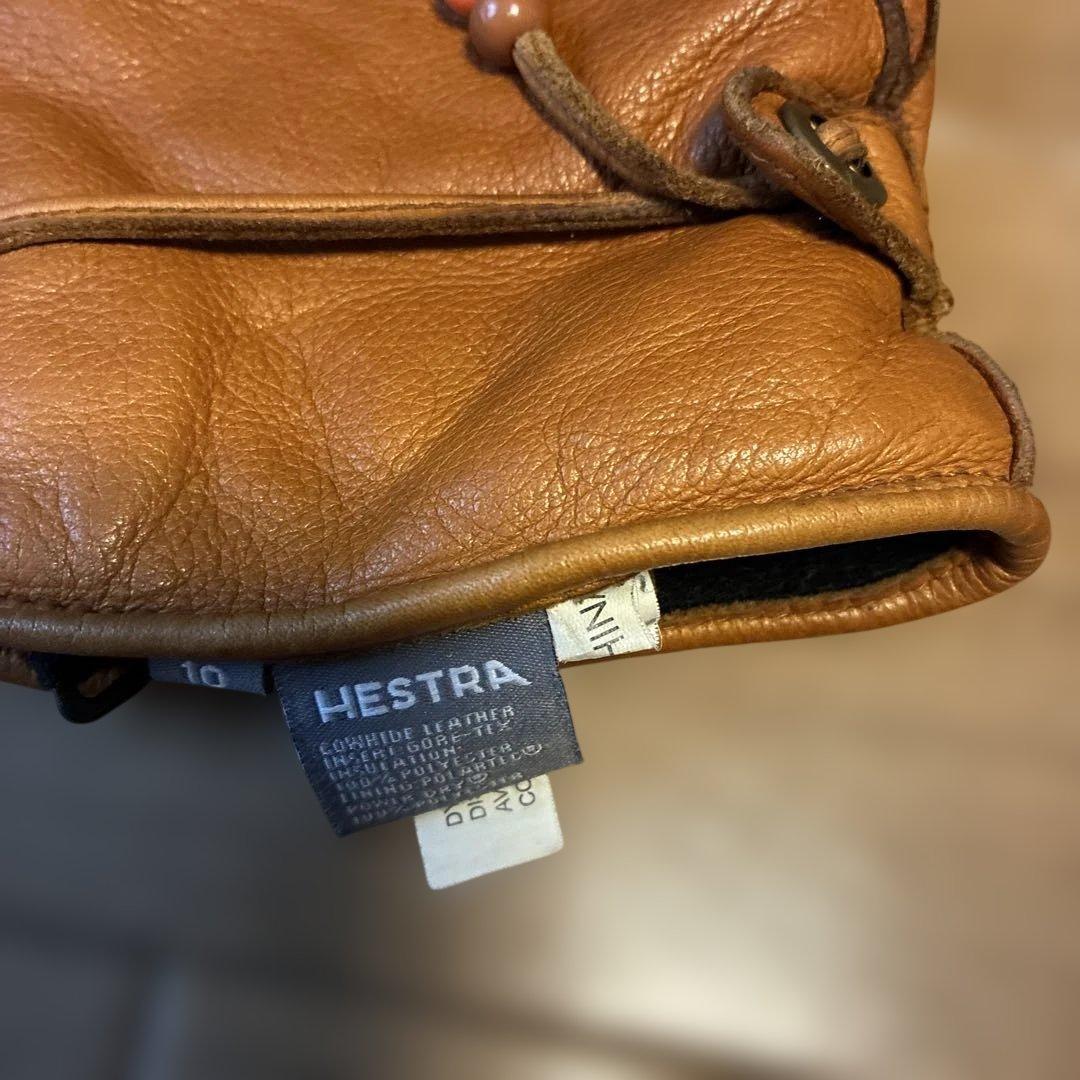 HESTRA GORE-TEXブラウンレザーグローブ　サイズ10