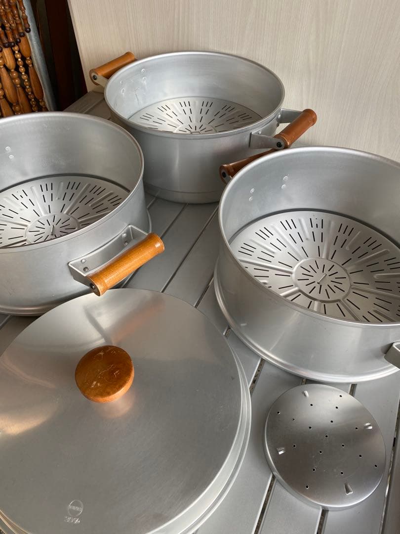 ホクセイ　3段　ジェットスチーマ　蒸し器　30cm アルミ製　蒸籠　セイロ