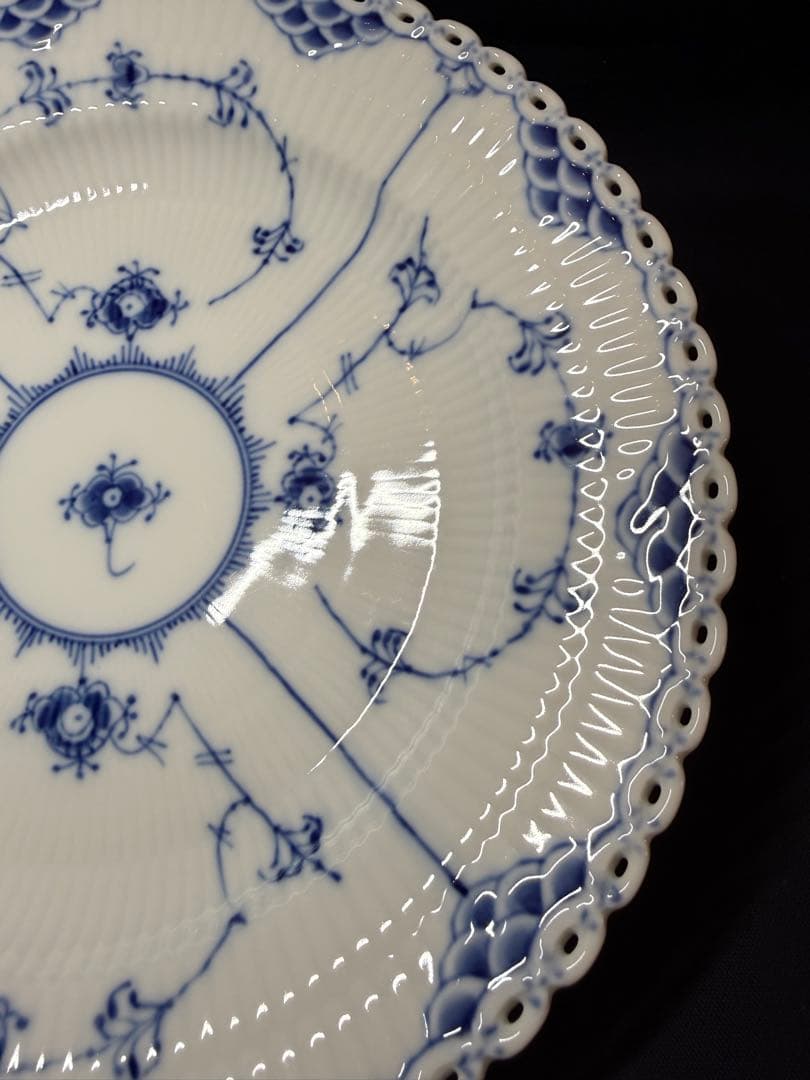 ロイヤルコペンハーゲン ブルーフルーテッド プレート フルレース 25cm 2枚