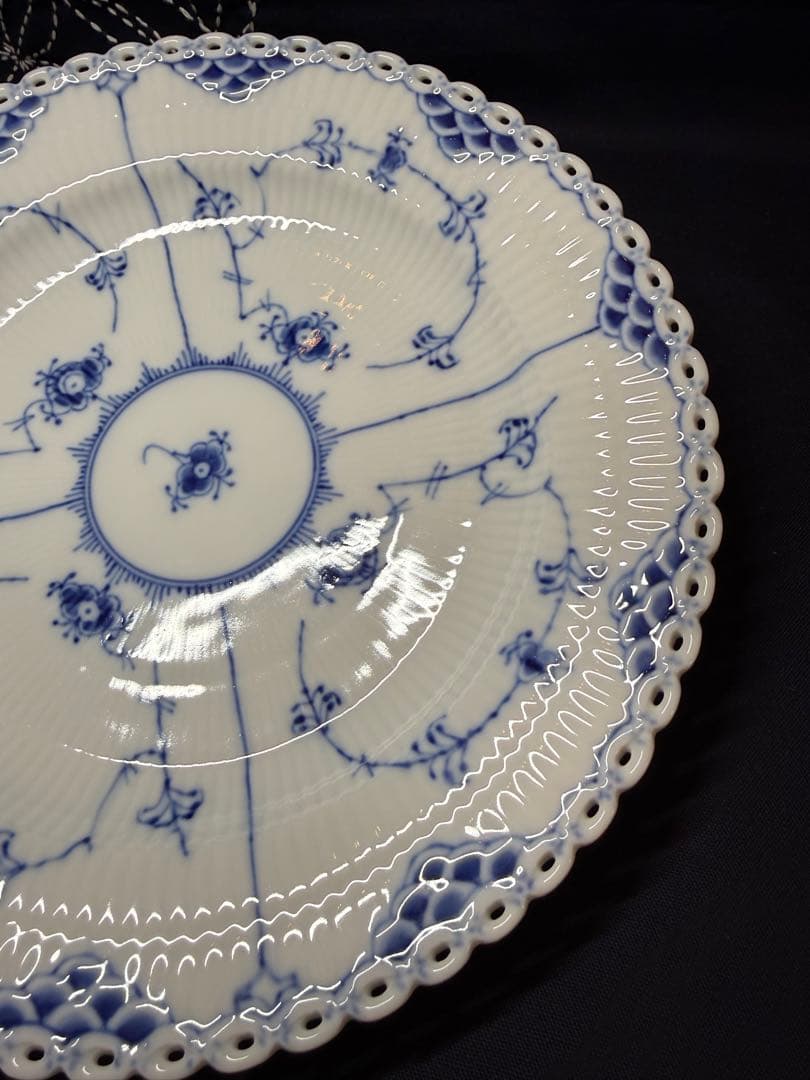 ロイヤルコペンハーゲン ブルーフルーテッド プレート フルレース 25cm 2枚