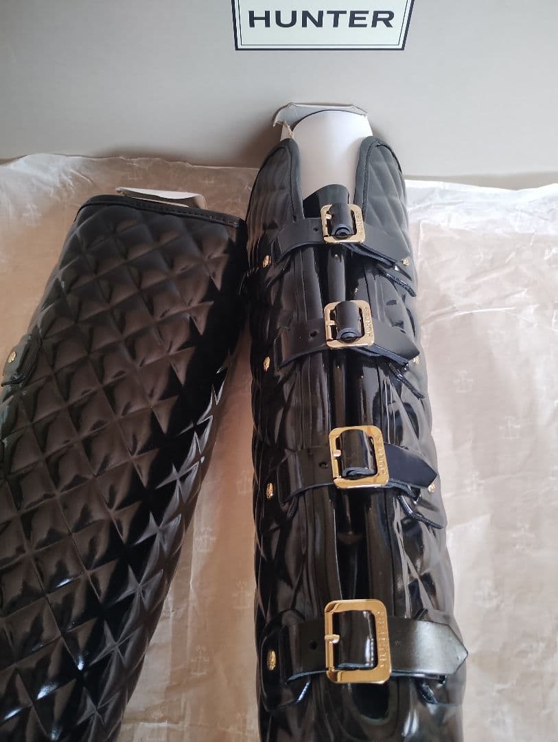 ハンターHUNTER★ニ−ハイ長靴★ニ−ハイブ−ツ★レア希少★未使用専用箱入り