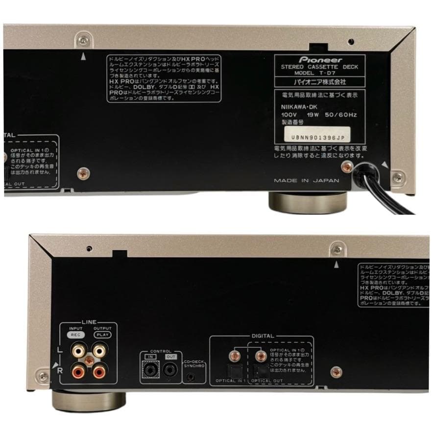 優良動作品・録音動作確認済◆パイオニア 3ヘッドシングルカセットデッキ T-D7