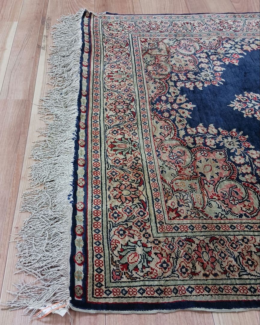 Y2756 トルコ絨毯 カイセリ シルク100% 手織り 135×91㎝