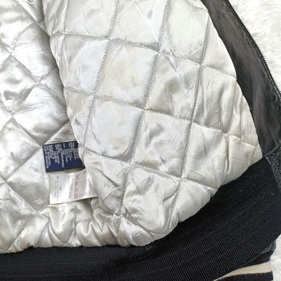 トミーヒルフィガー 牛革 オールレザー 中綿 キルティング スタジャン M