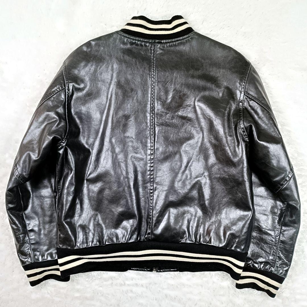 トミーヒルフィガー 牛革 オールレザー 中綿 キルティング スタジャン M