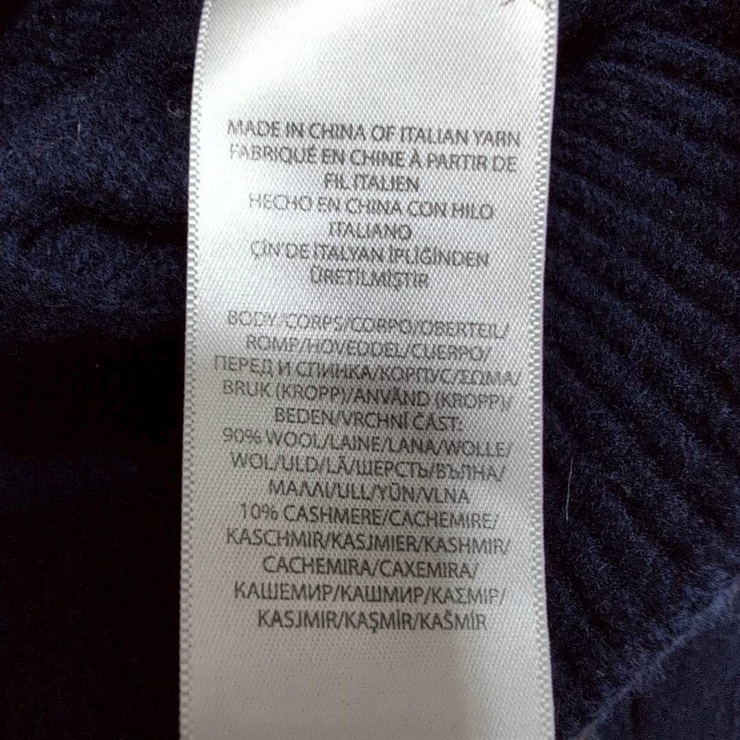 【ポロラルフローレン】ケーブルニットカーディガン　刺繍ロゴ　カシミヤ　ウール