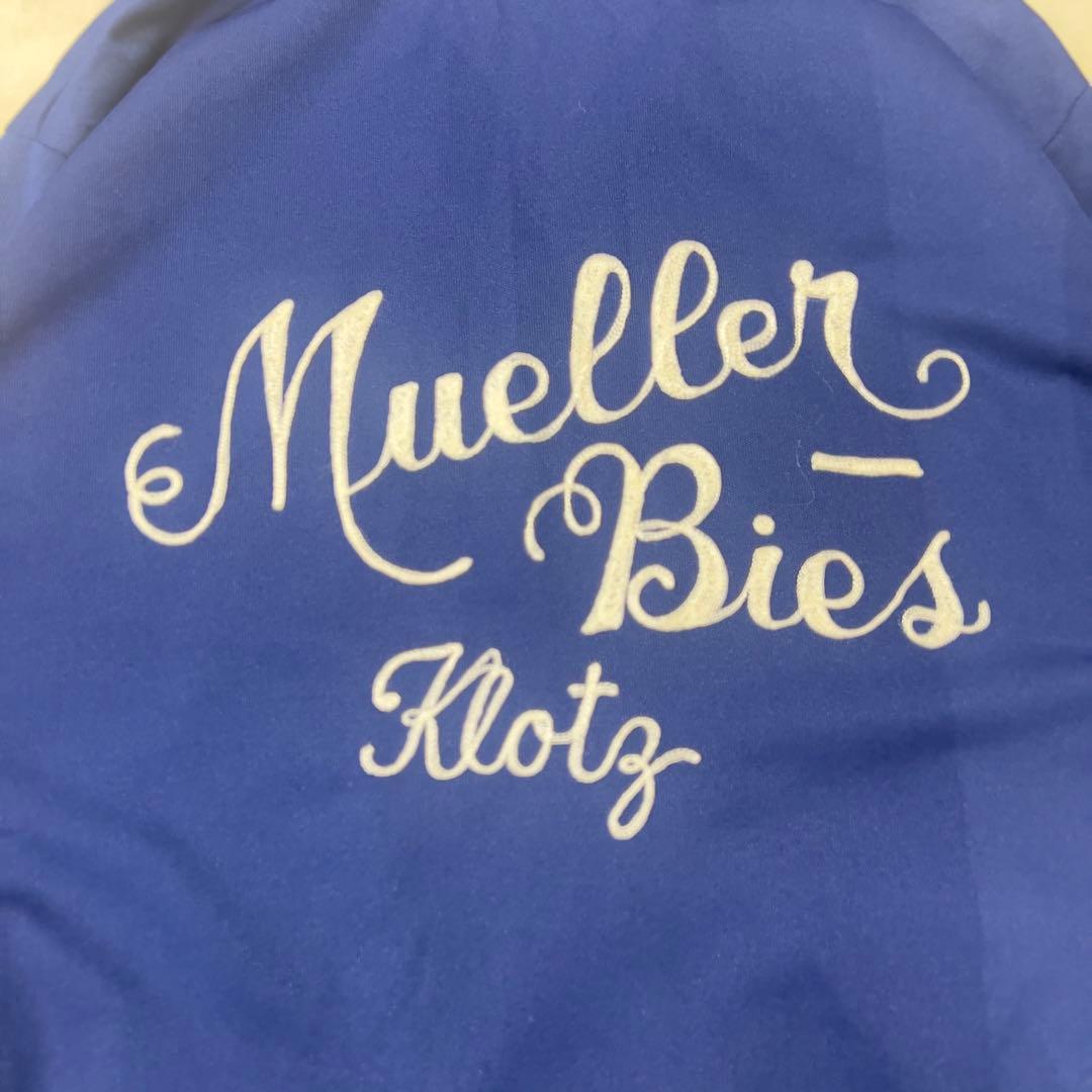 70s ボーリングシャツ USA製 青 チェーンステッチ XL開襟シャツ