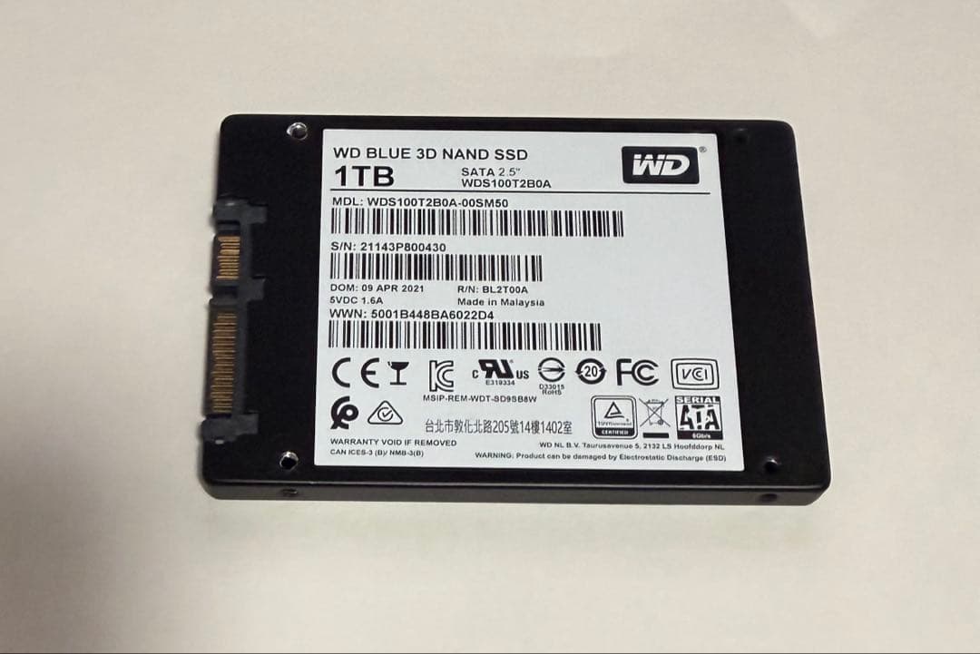 Western Digital 2.5インチ SATA SSD 1TB