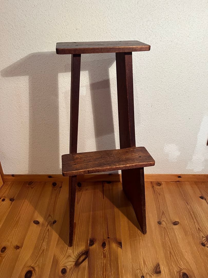 アンティーク　昭和レトロ　ヴィンテージ 木製　踏み台　ステップ　ラダー
