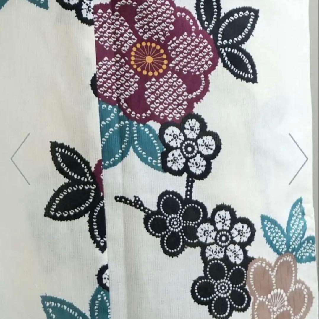 utatane 兵児帯・浴衣2点セット きなりに紫の疋田梅 3L 大きいサイズ