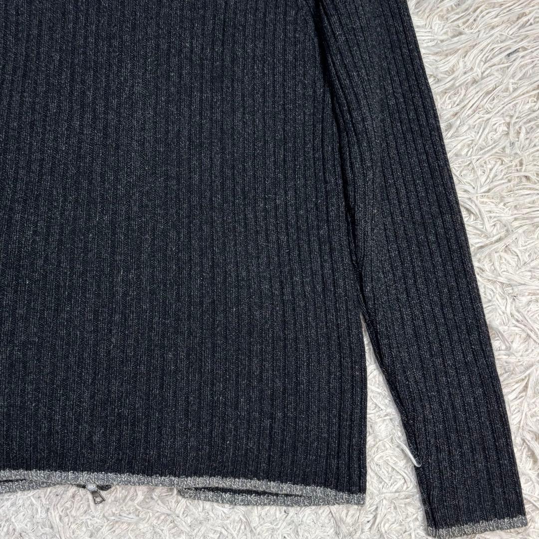 美品　ポールスミス　ドライバーズニット　四者混　ダブルファスナー　カシミヤ　黒