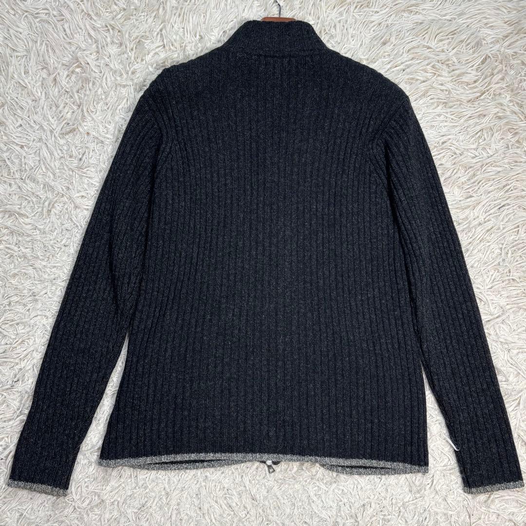 美品　ポールスミス　ドライバーズニット　四者混　ダブルファスナー　カシミヤ　黒