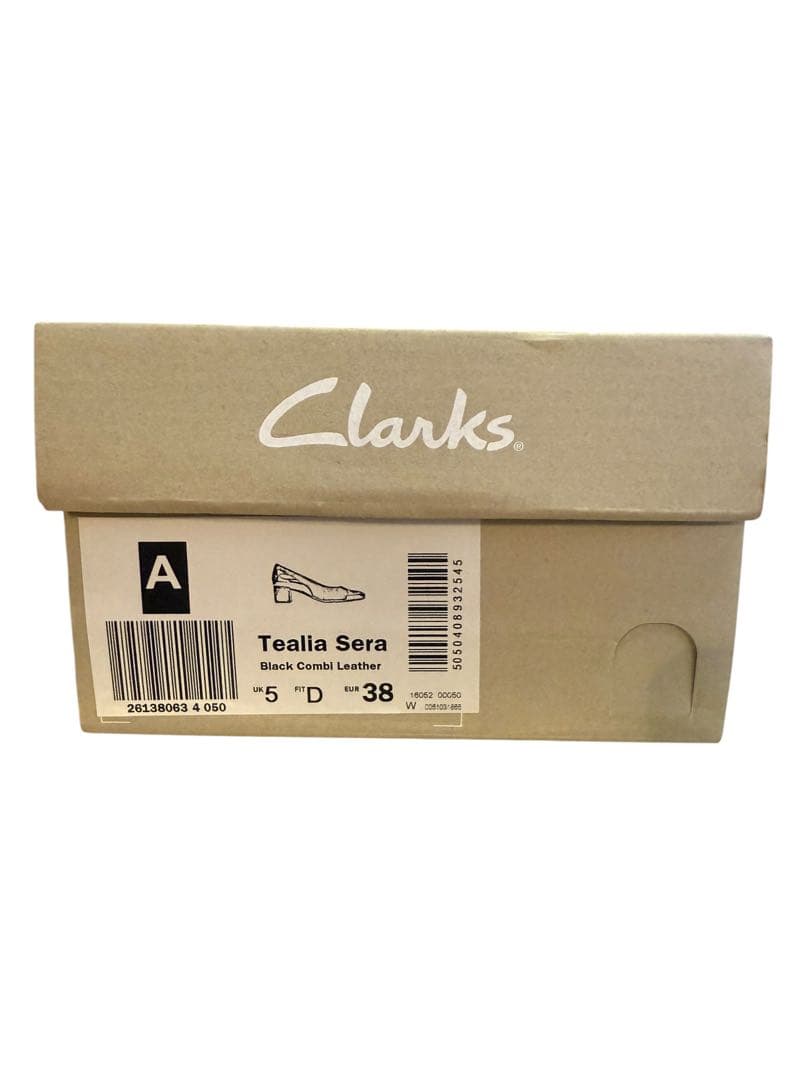 【新品】箱付 Clarks本革 コンビレザー エナメルパンプス 24cm