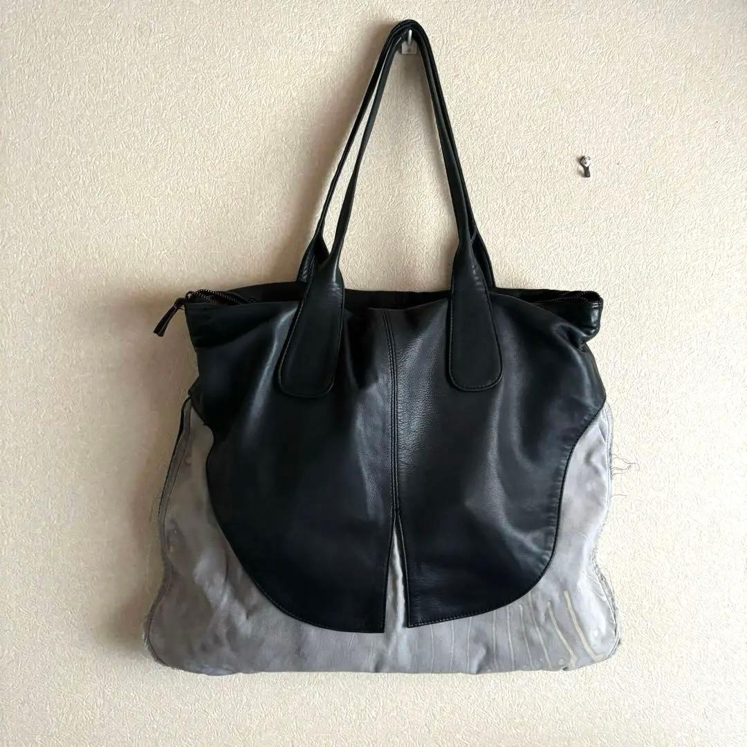 Mariana Mendez マリアナ・メンデス トートバッグ 黒革×布