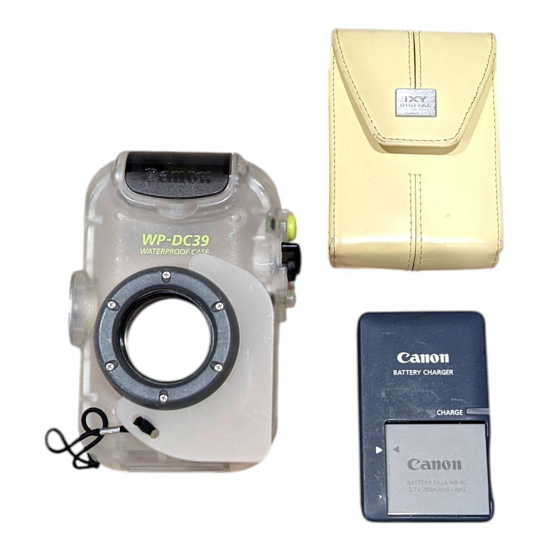 美品 動作確認済 防水ケース付 CANON IXY 210F デジカメ ピンク