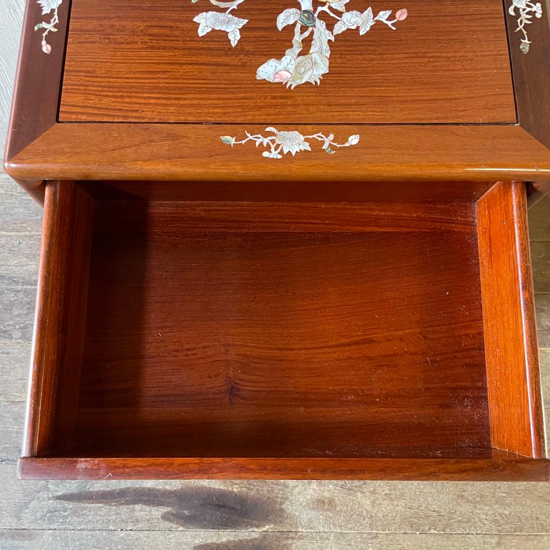 螺鈿細工 らでんざいく 小箪笥 5段チェスト 花梨 アンティーク 骨董品