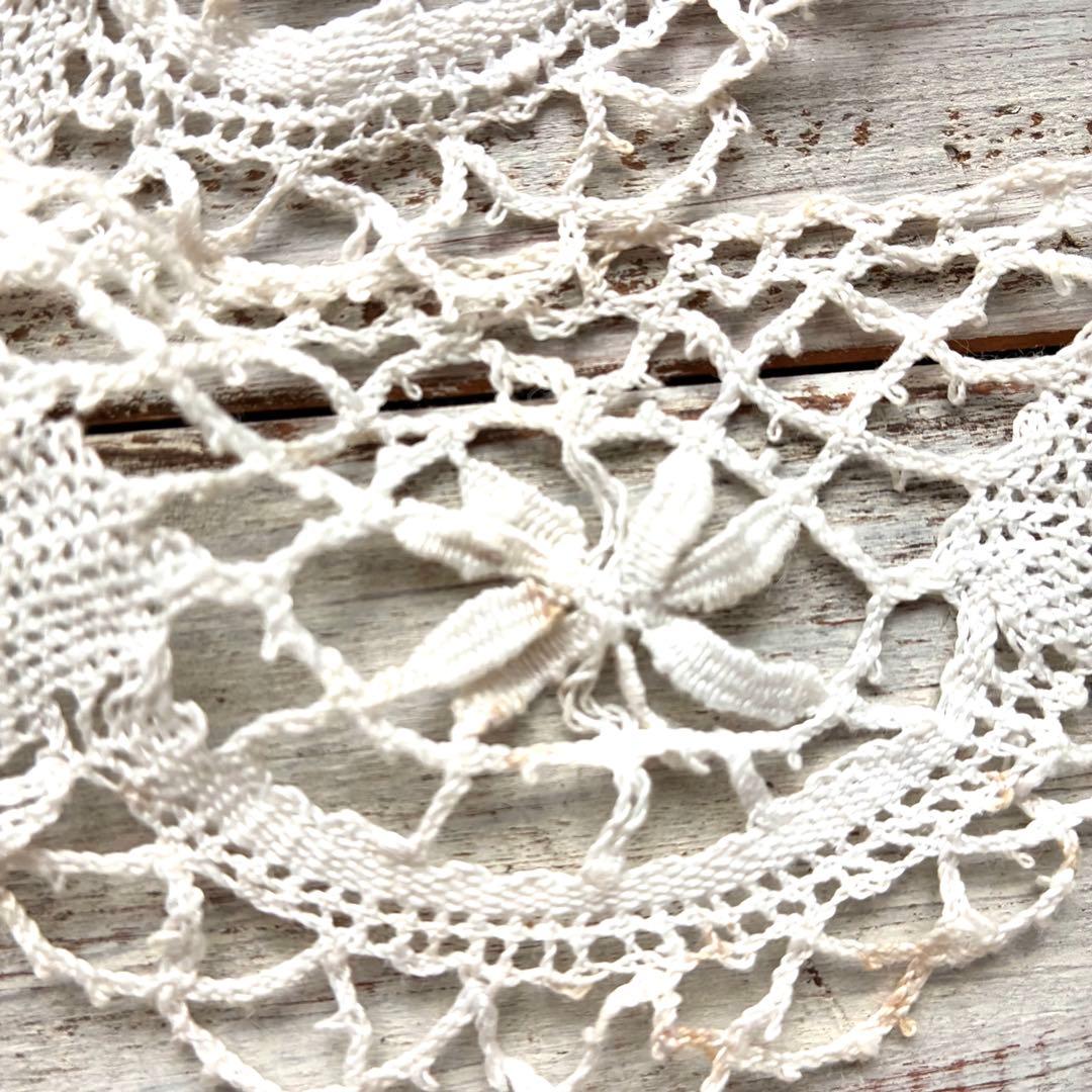 フランスアンティークレース　ボビンレース　付け襟　インテリア雑貨　手芸雑貨