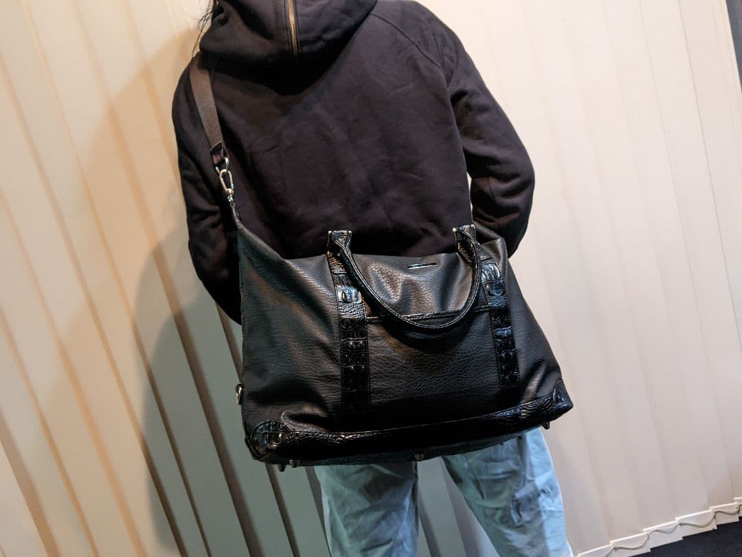 ブラック&ホワイト　ゴルフ　2way　トートバッグ　ショルダーバッグ　靴入れ