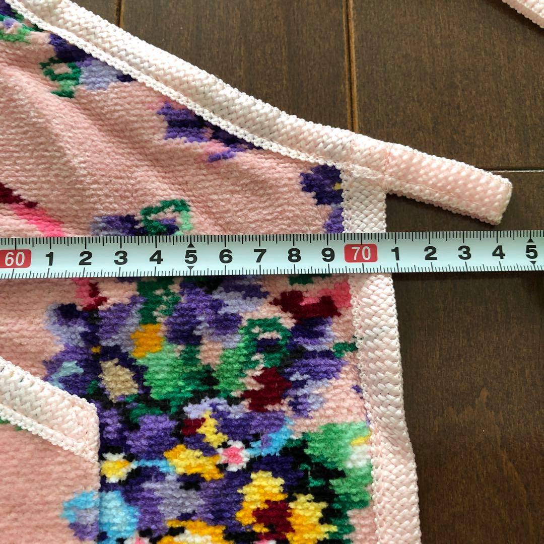 未使用　レイクアルスター　スミレ　ワイドドレスエプロン　シェニール織　ピンク