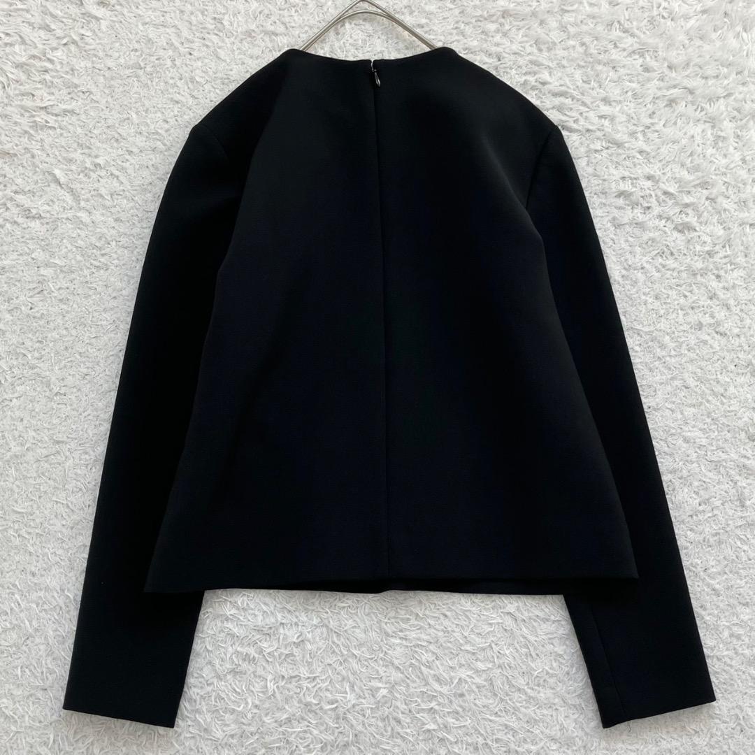 極美品✨ヨーコチャン パール ブラウス プルオーバー 伸縮性 ブラック 黒 36