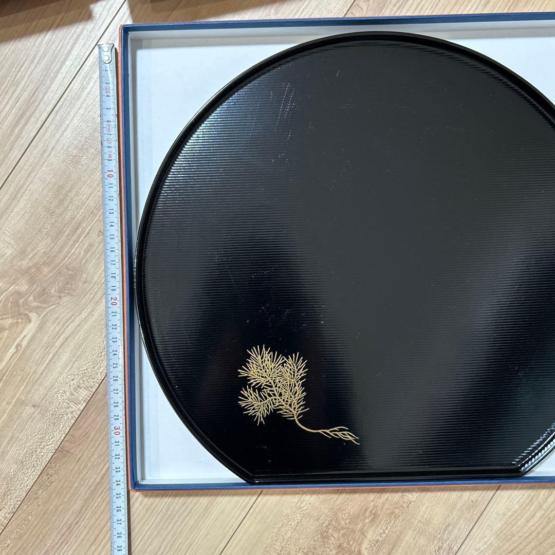 半月膳　漆器 5枚セット 松の絵柄