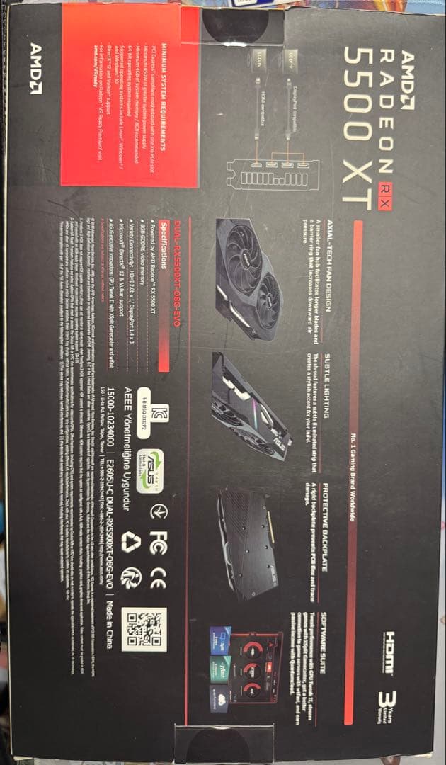 グラフィックボード・グラボ・ビデオカード DUAL-RX5500XT-O8G-EVO