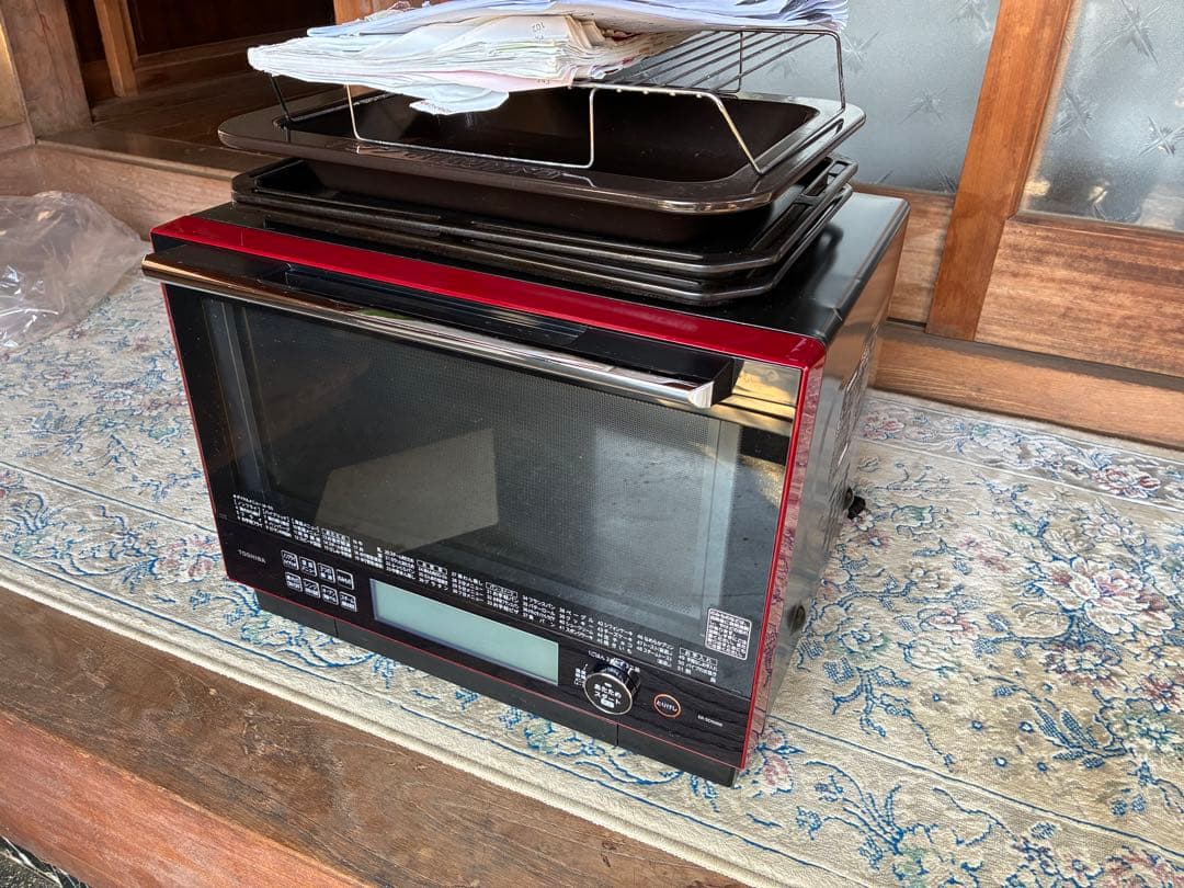 東芝オーブンレンジ　加熱水オーブンレンジ　石窯ドーム　深皿　30L 350度