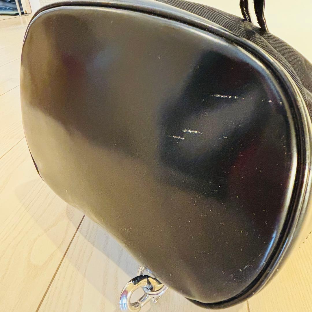 希少✰グッチ バンブー ワンショルダーバッグ 巾着 ナイロン レザー 黒 巾着型