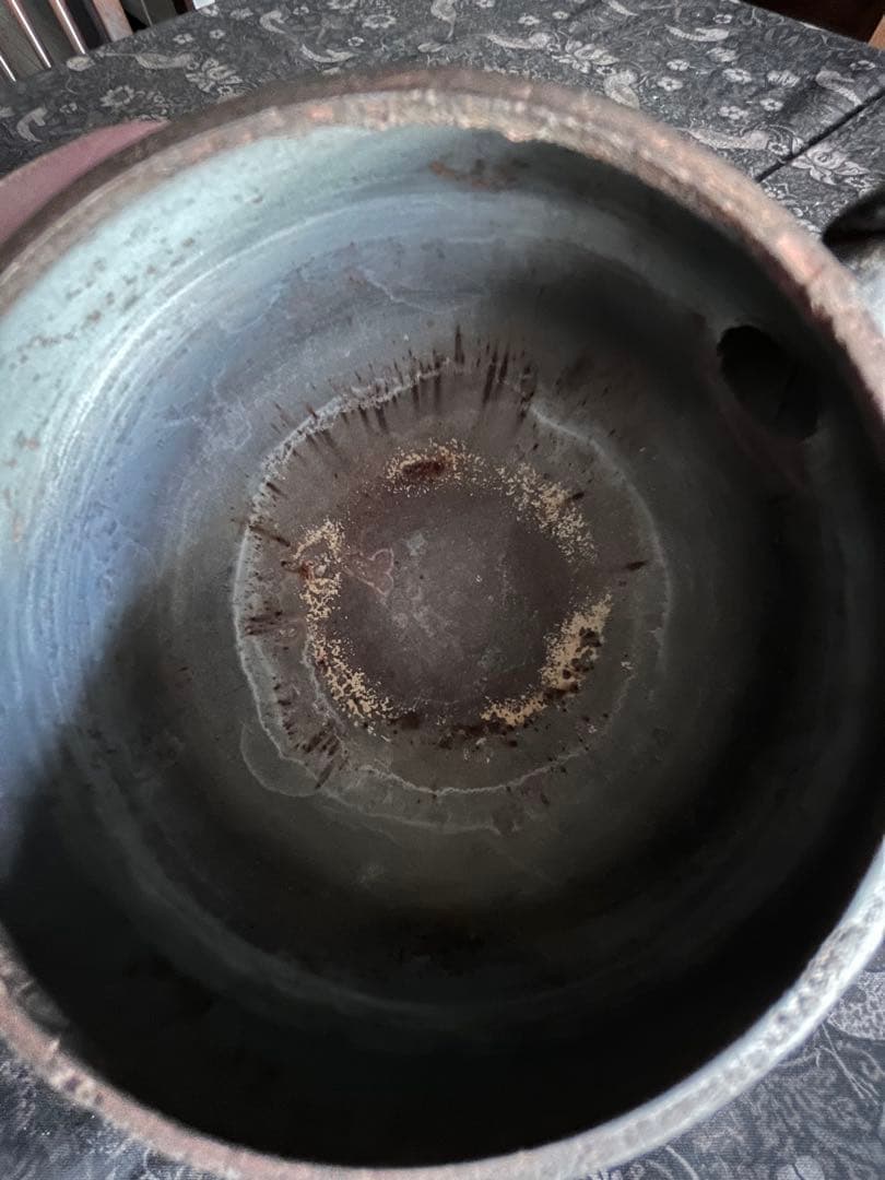 南部鉄瓶　釜定　秋の実　肌　鉄瓶