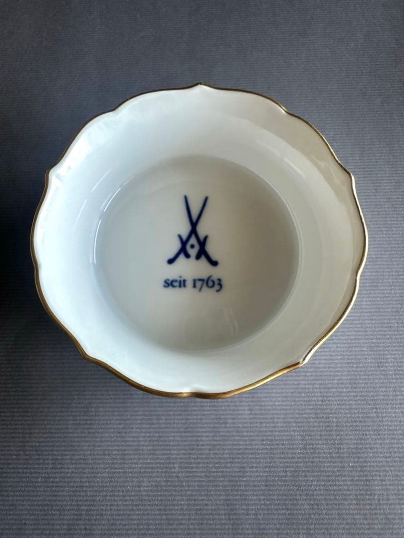 マイセンMeissen◇歴代剣マーク　金彩小皿　５枚セット◇アクアティンタ
