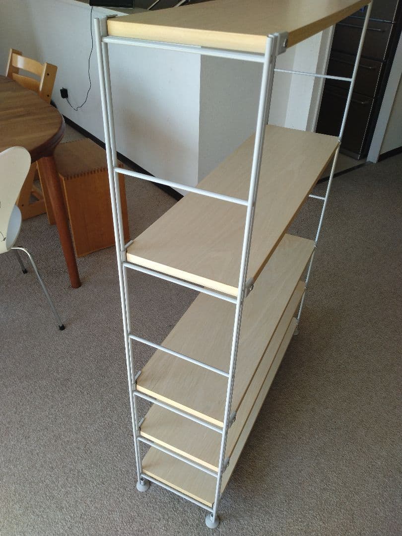 【訳あり】MUJI/無印良品 25cmスチールユニットシェルフ中グレー木製棚5段