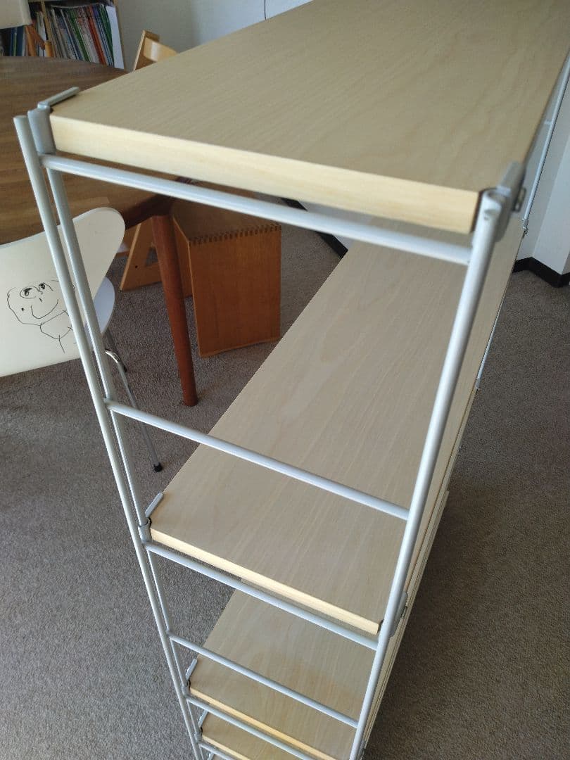 【訳あり】MUJI/無印良品 25cmスチールユニットシェルフ中グレー木製棚5段