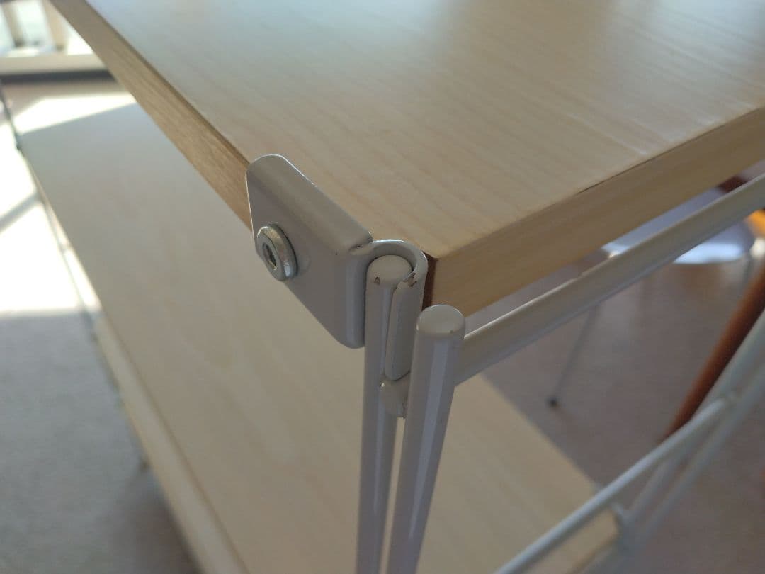 【訳あり】MUJI/無印良品 25cmスチールユニットシェルフ中グレー木製棚5段