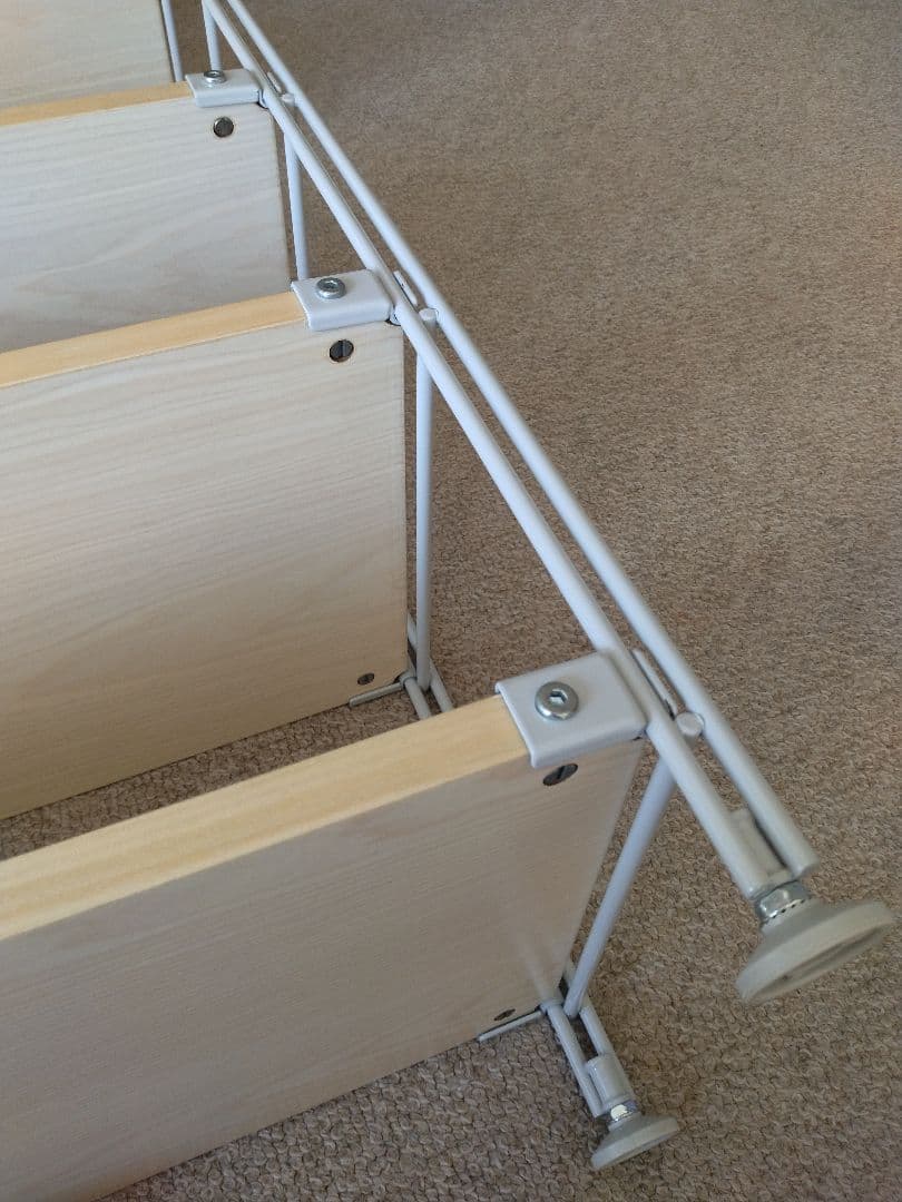 【訳あり】MUJI/無印良品 25cmスチールユニットシェルフ中グレー木製棚5段