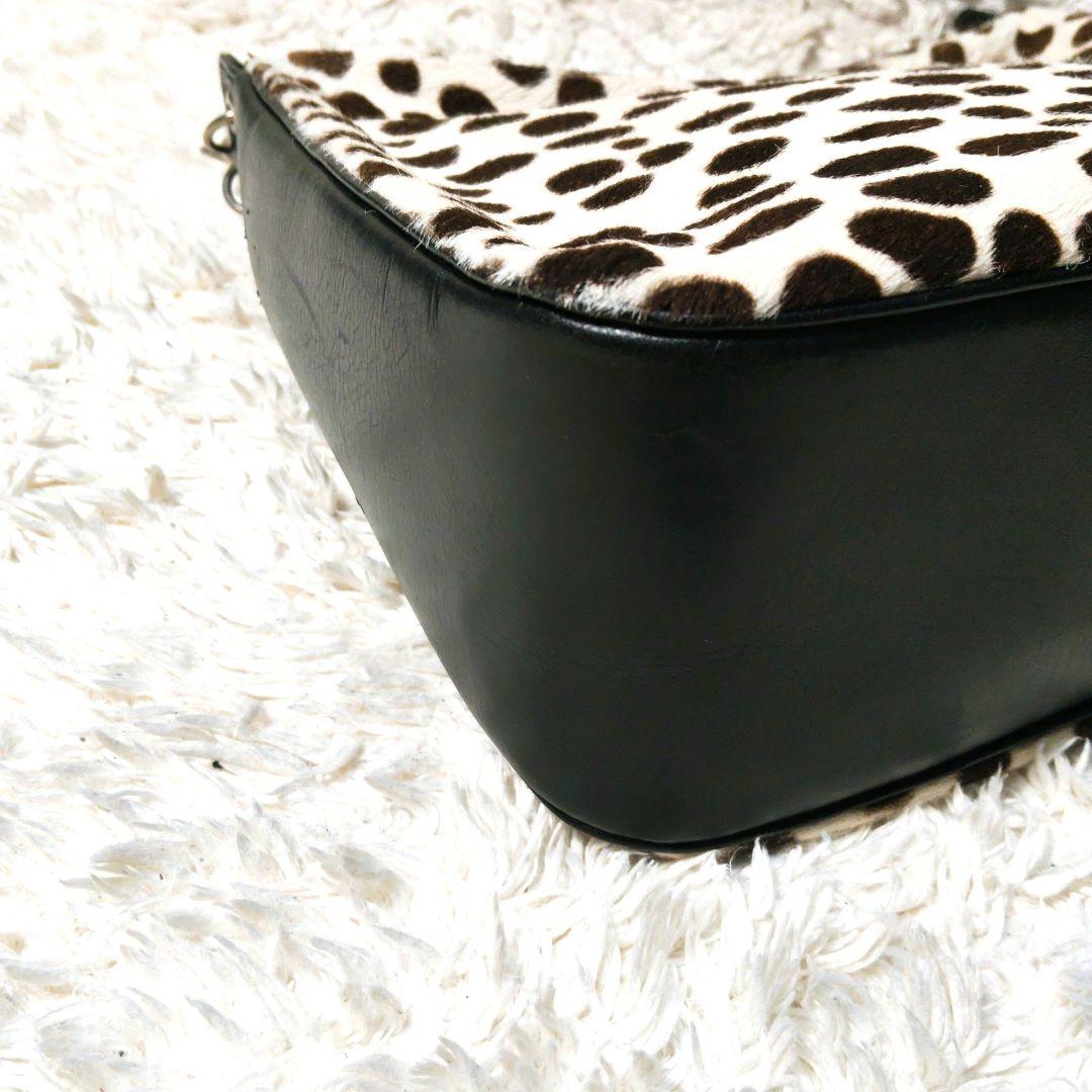 YSL イヴ・サンローラン ワンショルダーバッグ ハラコ チェーンショルダー