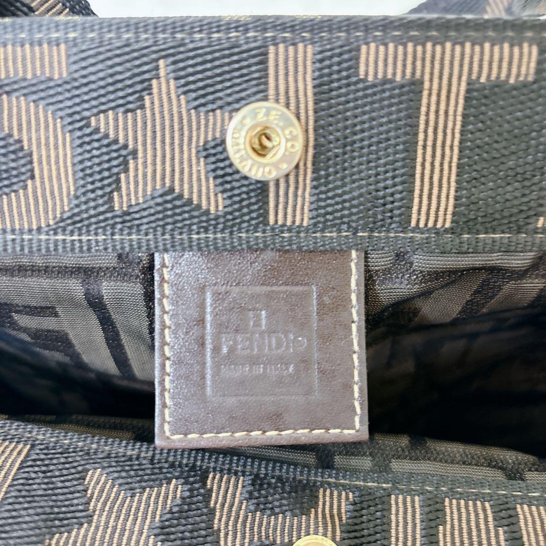 美品　フェンディ　エコバッグ　折り畳み　ズッカ　トートバッグ　A4 レザー