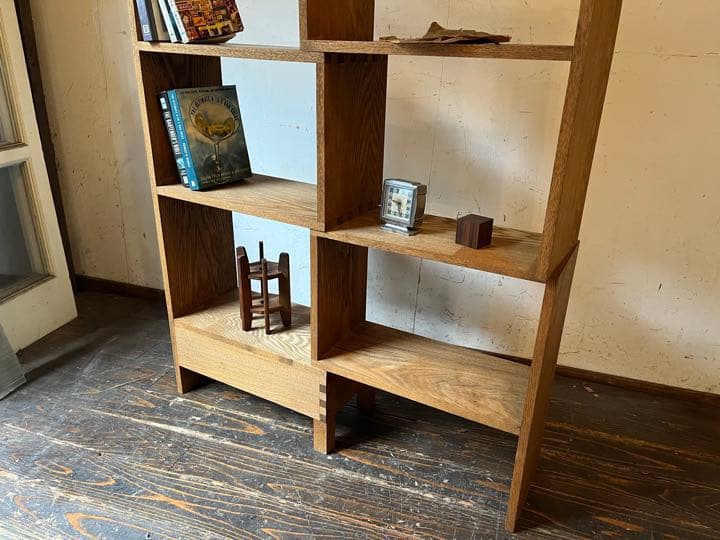 シェルフ ハンドメイド レトロ調 タモ
