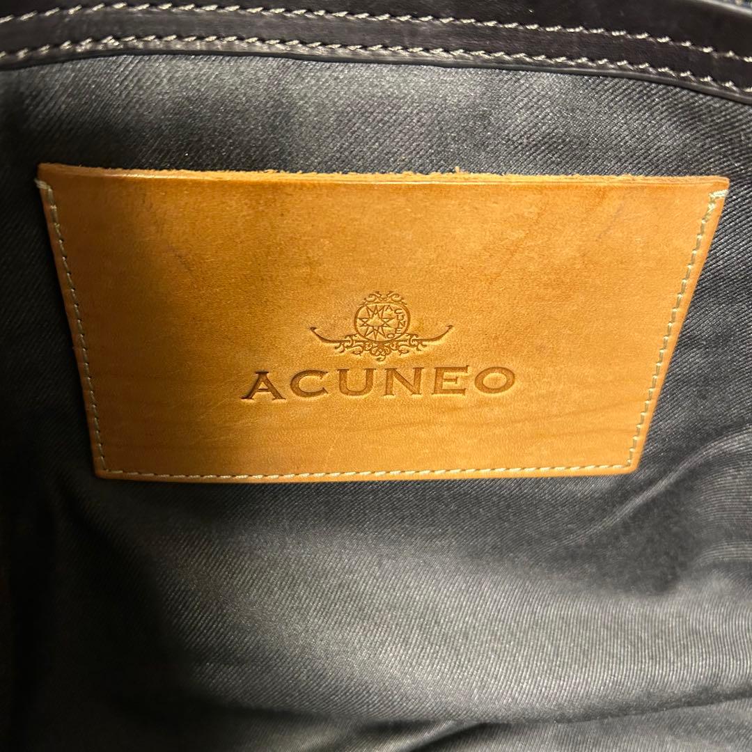 【希少】ACUNEO アクネオ ビジネスバッグ 2層式 2wayオールレザー 黒