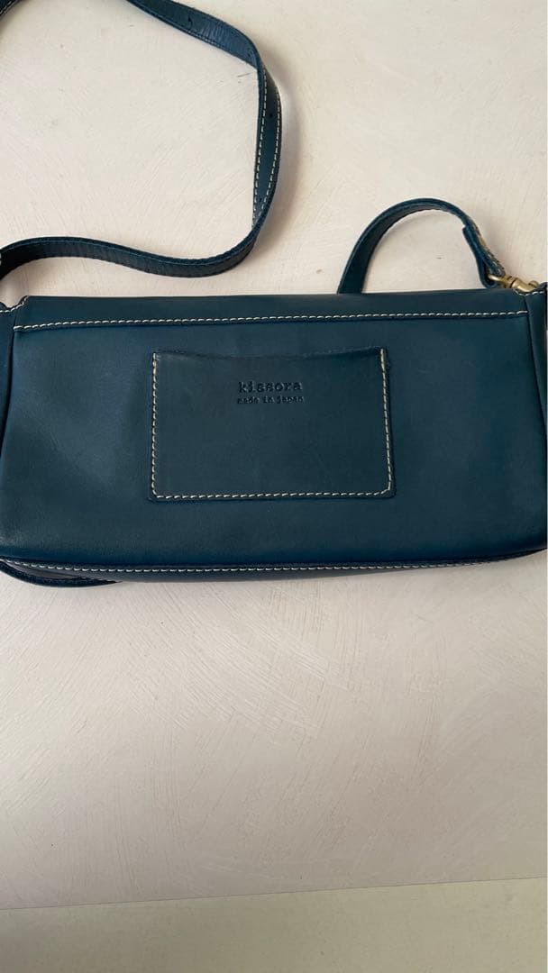 【値下げしました】キソラ⭐︎ネイビー レザー ショルダーバッグ