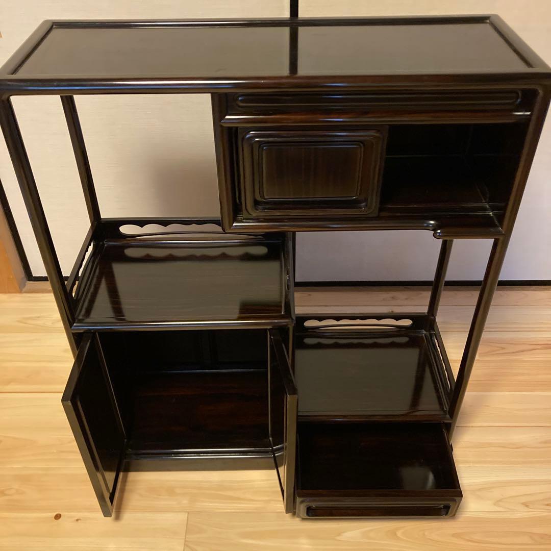 黒檀　飾り棚　レトロ　和室　茶棚