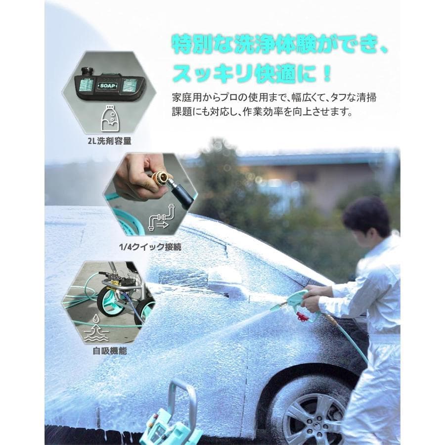 ★効果抜群！★Kareyouエンジン式高圧洗浄機 21Mpa ハイパワー 4つの