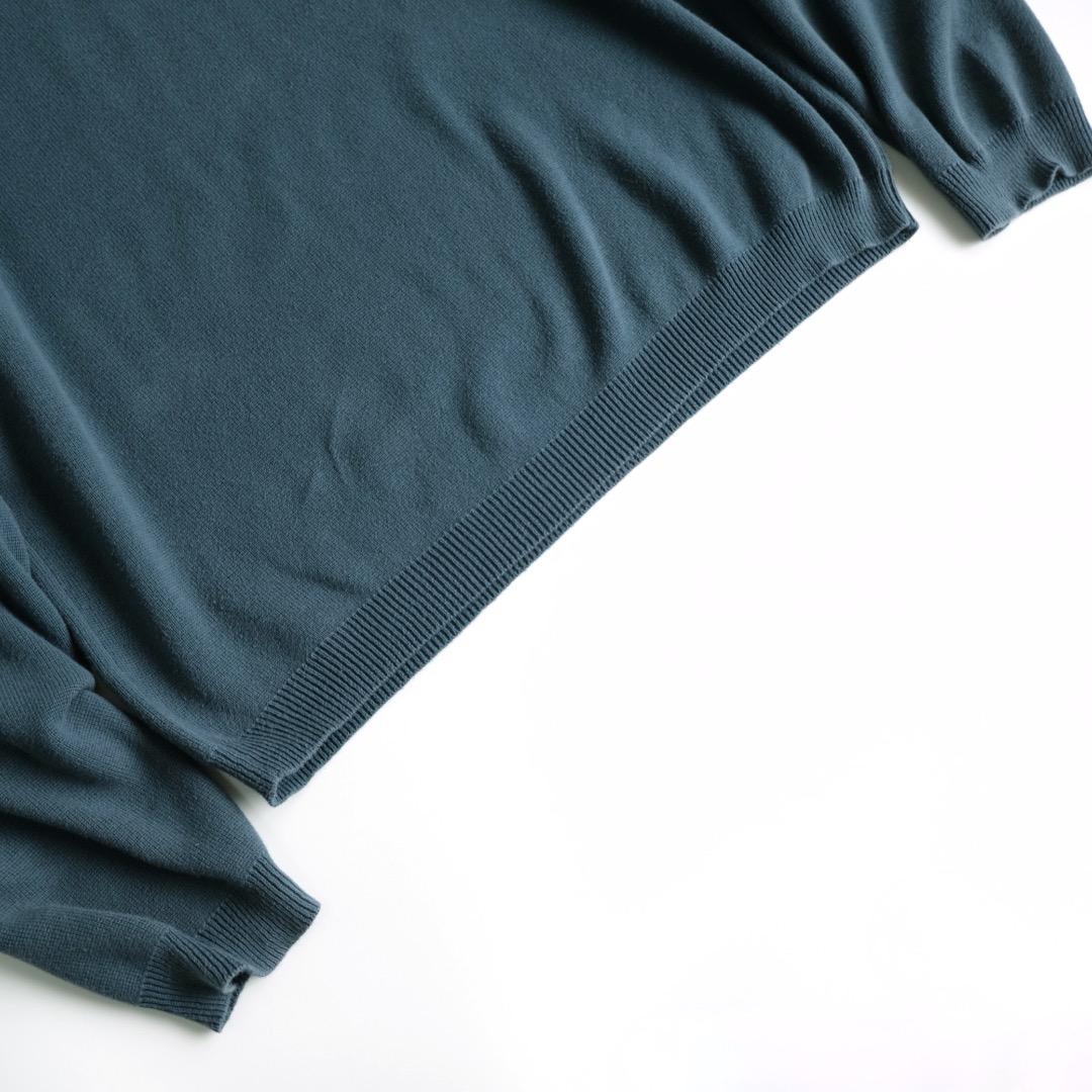 consensus 90s コットンニットポロシャツ ブルー XL