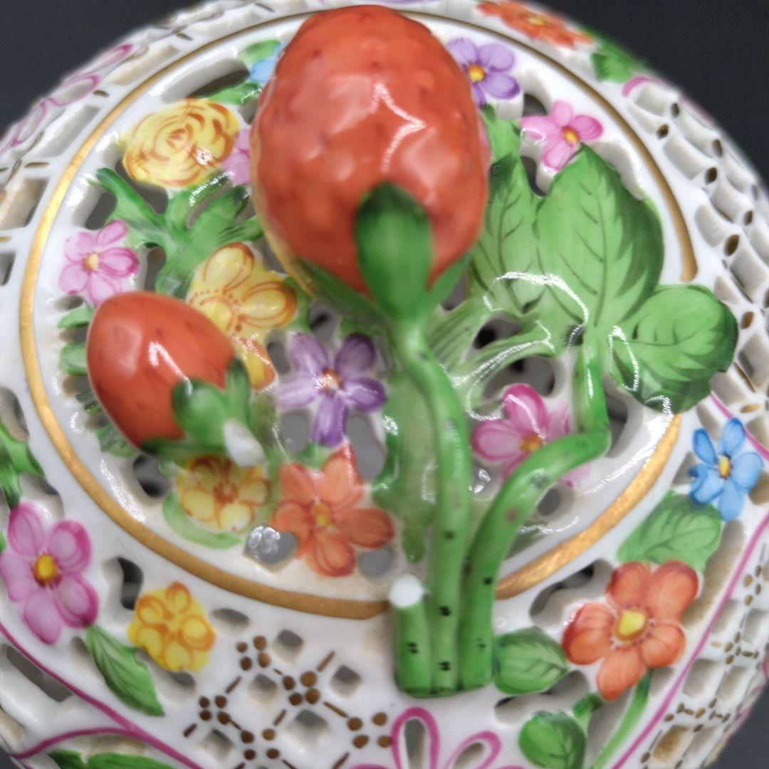 ヘレンド ボンボニール 金彩 透かし オープンワーク