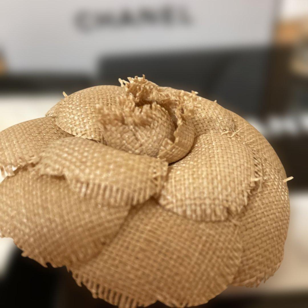CHANEL ジュート 花モチーフ ブローチ