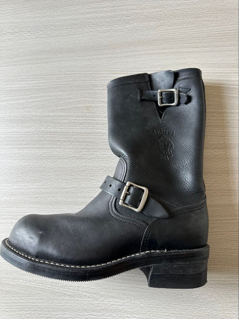 【最終整理】Chippewa チペワ USA製 エンジニアブーツ 7D 黒 本革