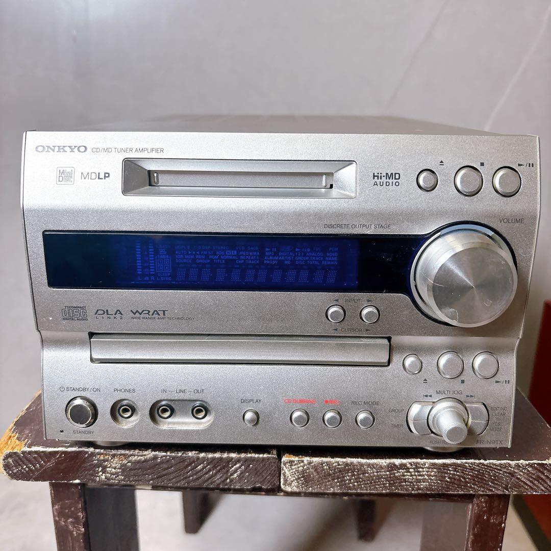 【稼働品】ONKYO CD/MDコンポ FR-N9TX D-N9TX　リモコン付