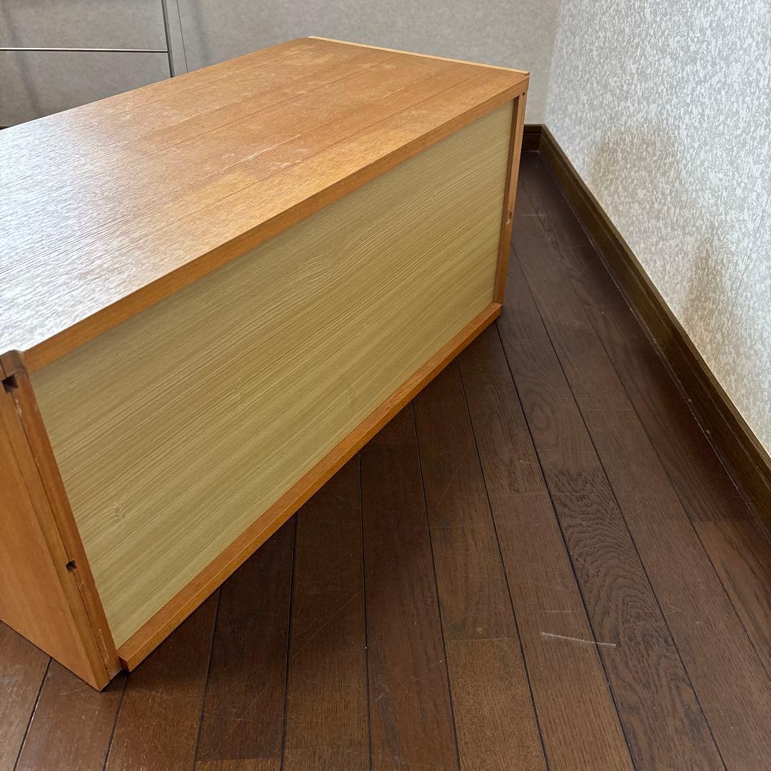 【良品】無印良品 ステンレスユニットシェルフ 用 収納 ボックス ガラス引き戸