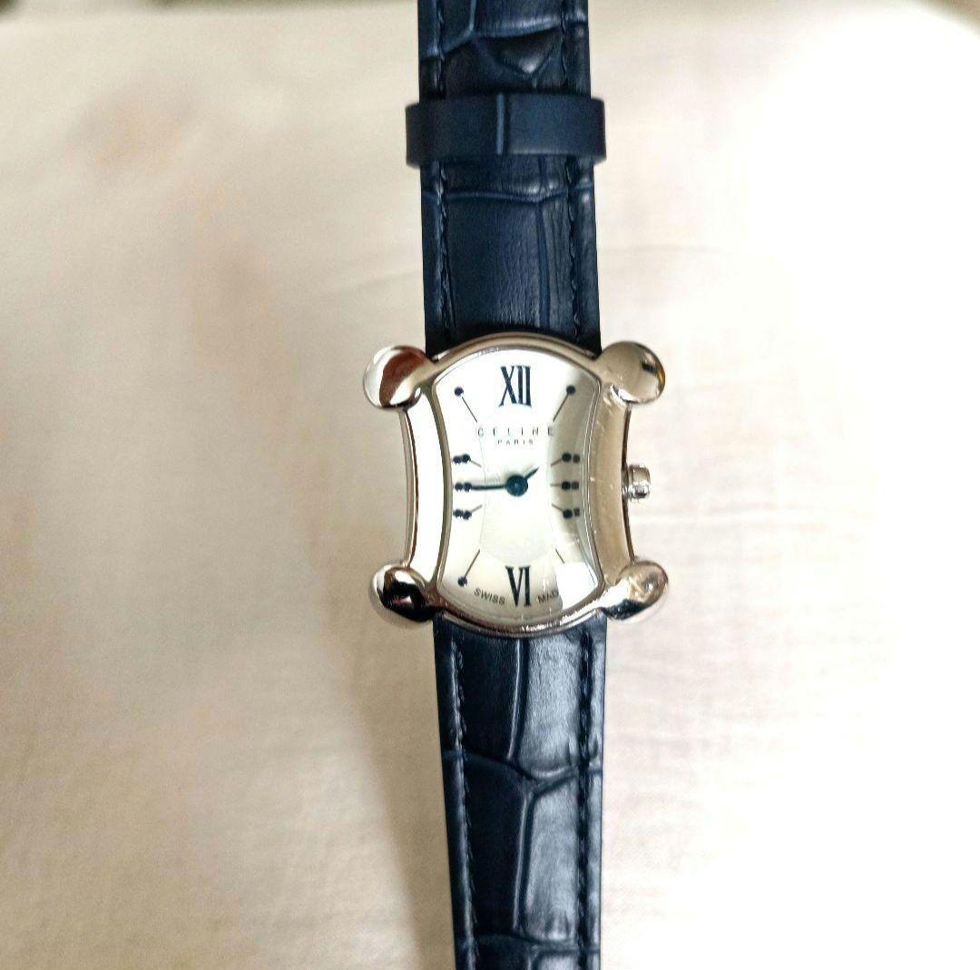 CELINE トリオンフ ネイビー レザー レディース