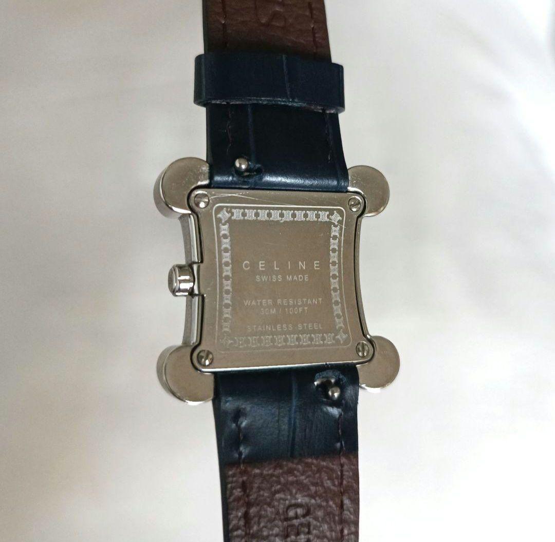 CELINE トリオンフ ネイビー レザー レディース